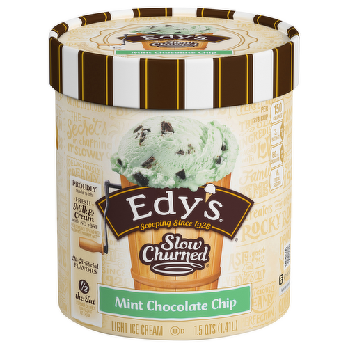 Edy's Slow Churned Light Mint Chocolate Chip Dairy Frozen Dessert