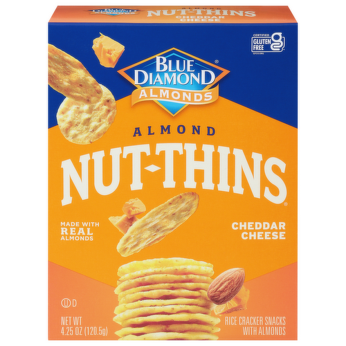 Blue Diamond Cheddar Cheese Almond Nut Thins Rice Crackers