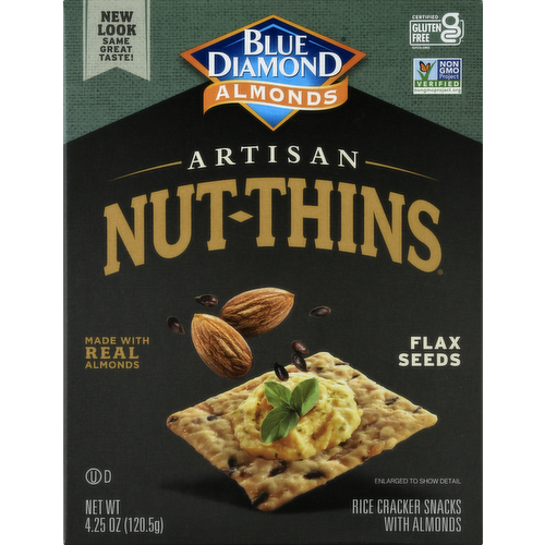 Blue Diamond Flax Seeds Artisan Nut Thins Rice Crackers