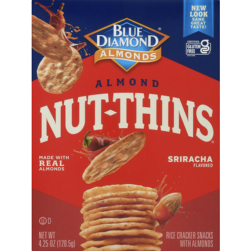 Blue Diamond Sriracha Flavored Almond Nut Thins Rice Crackers