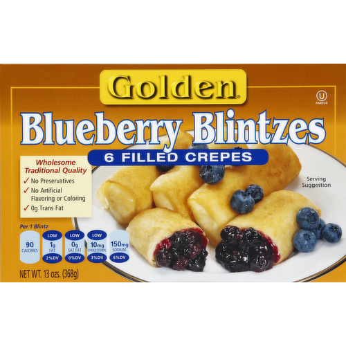 Golden Kosher Blueberry Blintzes