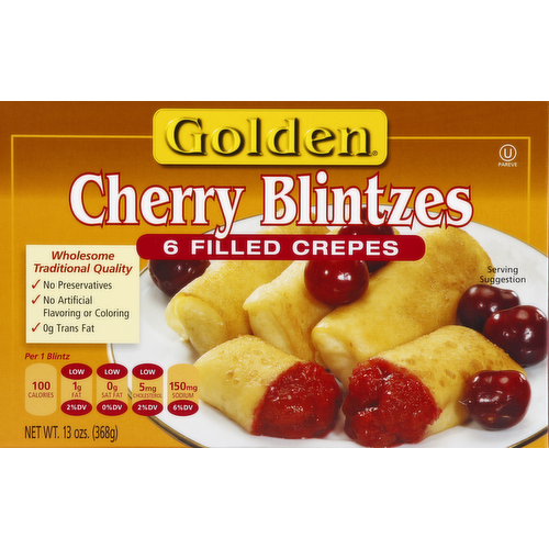 Golden Kosher Cherry Blintzes
