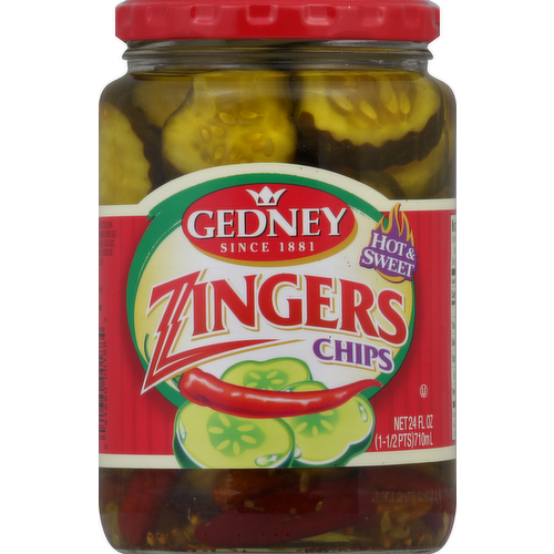 Gedney Zingers Hot & Sweet Pickle Chips