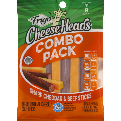 Frigo Cheese Heads Sharp Cheddar & Beef Sticks Combo Pack