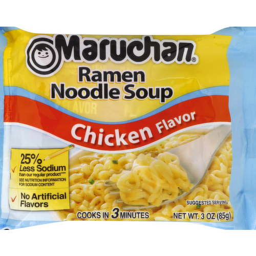 Maruchan Chicken Flavor 25% Less Sodium Ramen Noodle Soup