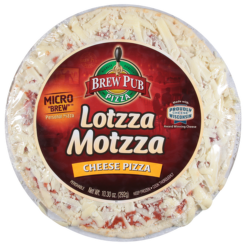 Brew Pub Micro Brew Lotzza Motzza Cheese Pizza Personal Size