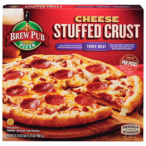 Brew Pub Cheese Stuffed Crust Three Meat Pizza