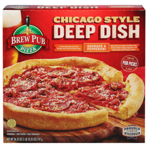 Brew Pub Chicago Style Deep Dish Sausage & Pepperoni Pizza