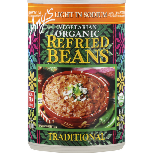 Amy's Organic Light In Sodium Traditional Vegetarian Refried Beans