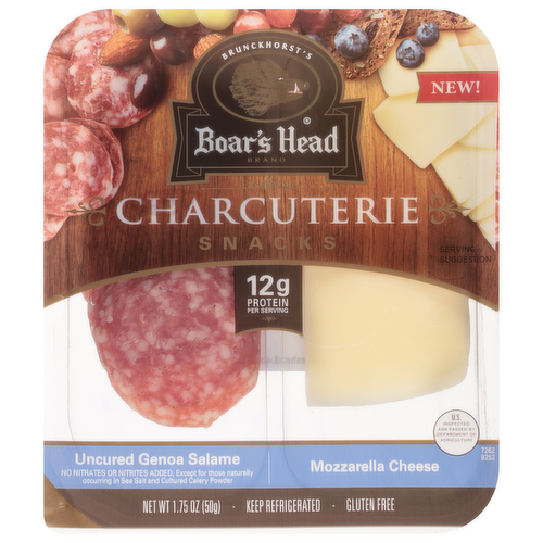 Boar's Head Uncured Genoa Salame & Mozzarella Cheese Charcuterie Snacks