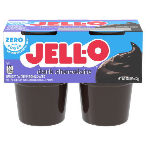 Jell-O Zero Sugar Dark Chocolate Pudding Snacks