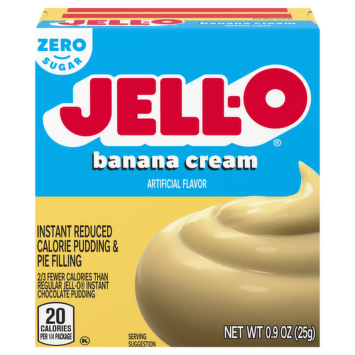 Jell-O Sugar Free Fat Free Banana Cream Instant Reduced Calorie Pudding & Pie Filling Mix