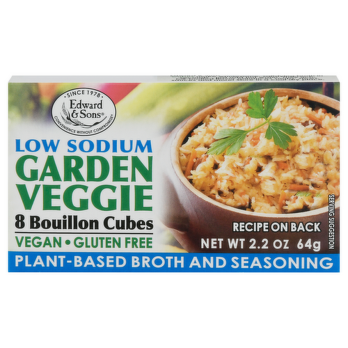 Edward & Sons Low Sodium Garden Veggie Plant-Based Bouillon Cubes