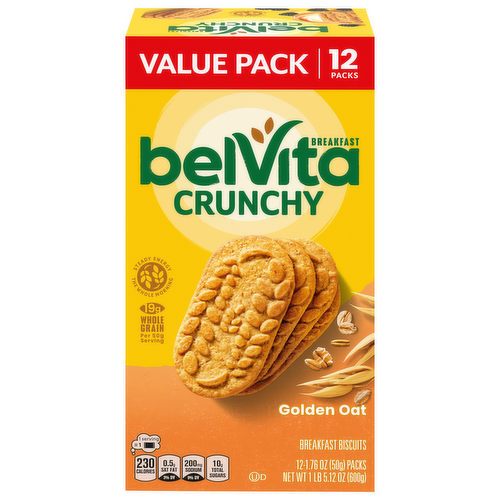 BelVita Crunchy Golden Oat Breakfast Biscuits Value Pack