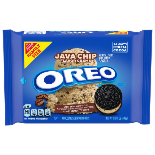 Oreo Java Chip Creme Chocolate Sandwich Cookies Family Size