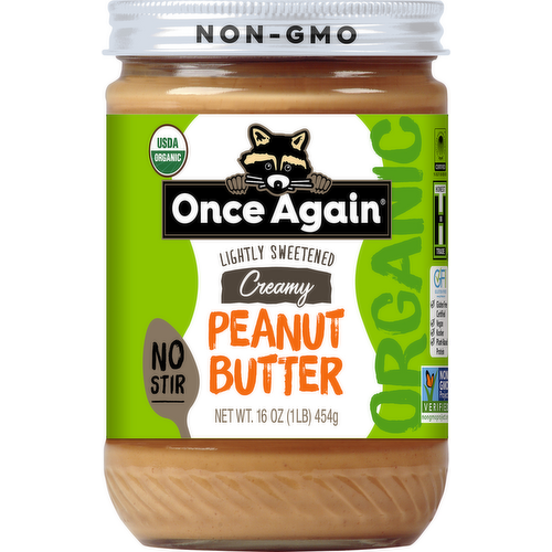 Once Again Organic No-Stir Creamy Peanut Butter Lightly Sweetened