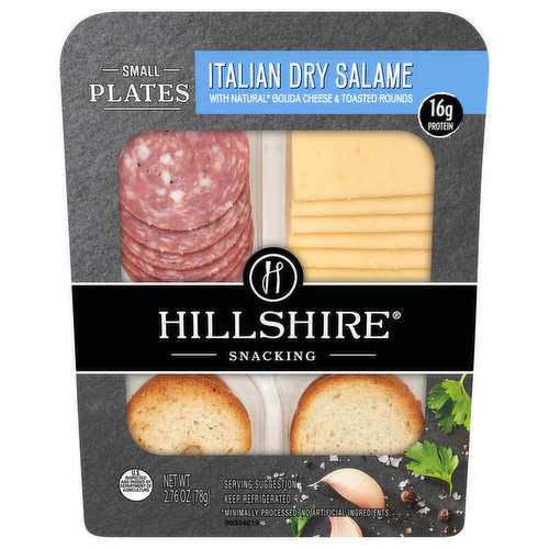 Hillshire Snacking Small Plates Italian Dry Salame with Natural Gouda Cheese