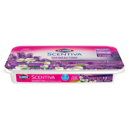 Clorox Scentiva Disinfecting Wet Mopping Cloths Tuscan Lavender Jasmine Scent