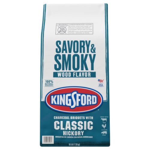 Kingsford Charcoal Briquets with Savory & Smoky Classic Hickory