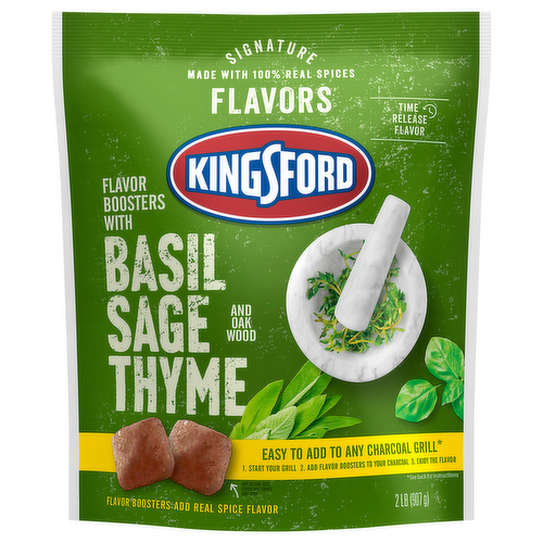 Kingsford Grilling Flavor Boosters with Basil Sage Thyme and Oak Wood