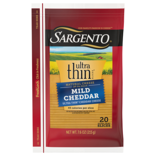 Sargento Ultra Thin Mild Cheddar Cheese Slices