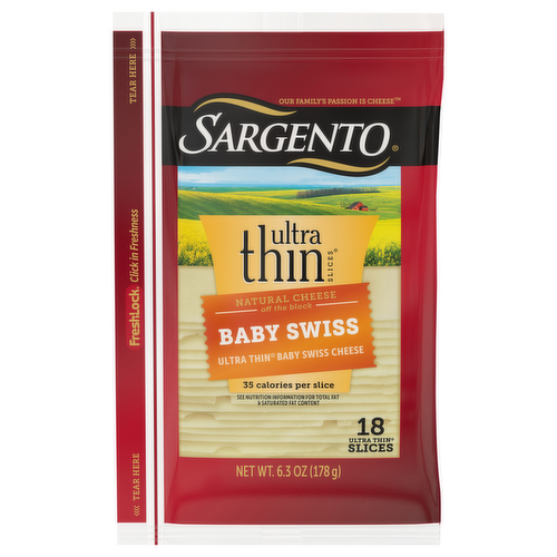 Sargento Ultra Thin Baby Swiss Cheese Slices