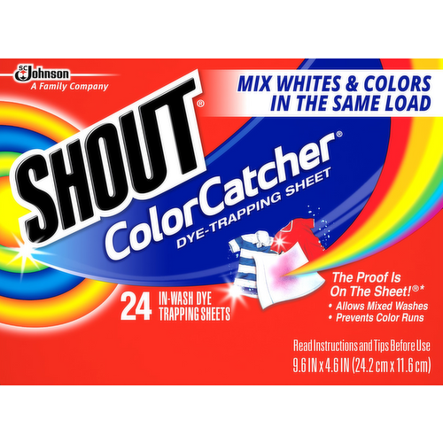 Shout Color Catcher In-Wash Dye Trapping Dryer Sheets