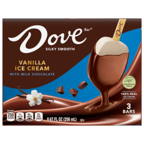 Dove Vanilla Ice Cream Bars with Milk Chocolate