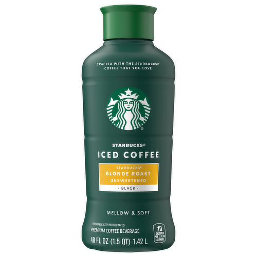 Starbucks Iced Coffee Unsweetened Blonde Roast Premium Coffee Beverage