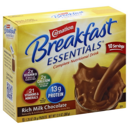 Carnation Breakfast Essentials Complete Nutritional Chocolate Powdered Drink