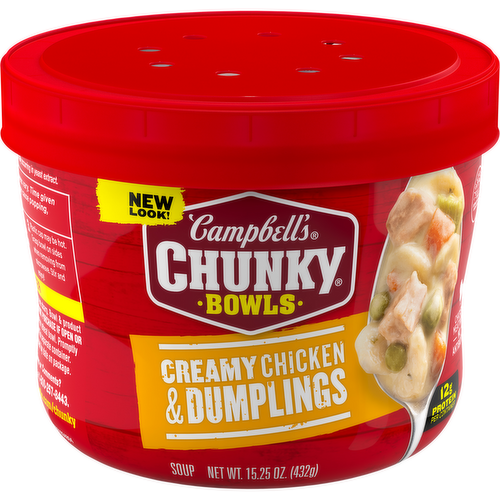 Campbell's Chunky Creamy Chicken & Dumplings Soup Microwavable Bowl