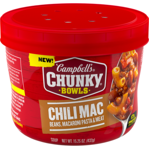 Campbell's Chunky Chili Mac Soup Microwavable Bowl