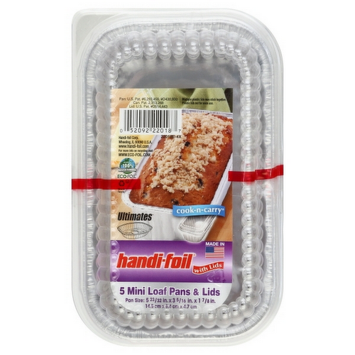 Handi-Foil Five Mini Loaf Pans & Lids