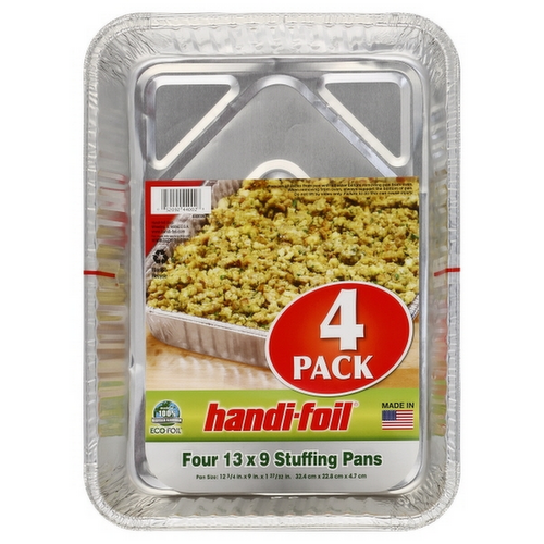 Handi-Foil Four Stuffing Pans 13 x 9 Inch