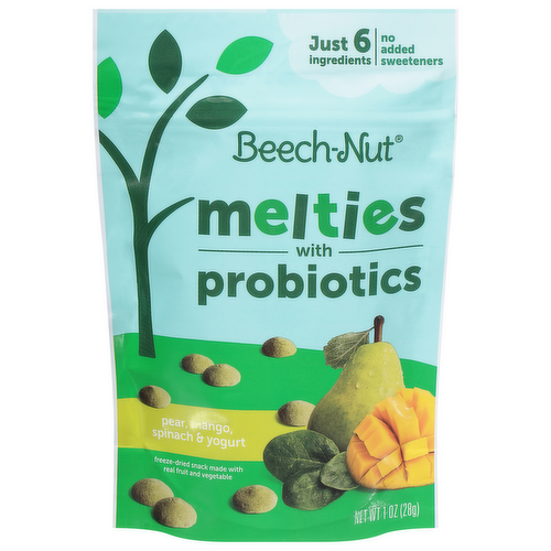 Beech-Nut Melties with Probiotics Pear, Mango, Spinach & Yogurt Freeze-Dried Snacks