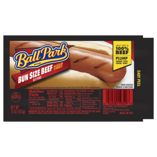 Ball Park Bun Size Beef Franks