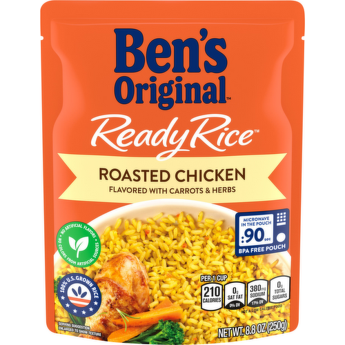 Ben's Original Ready Rice Roasted Chicken White Rice Flavored With Carrots & Herbs