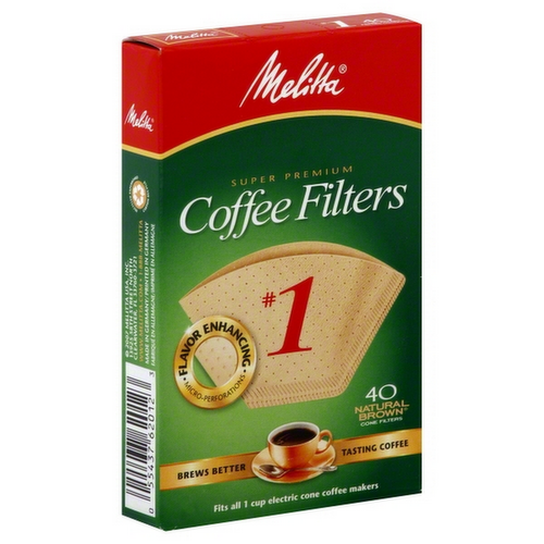 Melitta Cone No. 1 Brown Coffee Filters