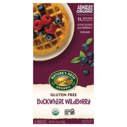 Nature's Path Organic Gluten Free Buckwheat Wild Berry Waffles