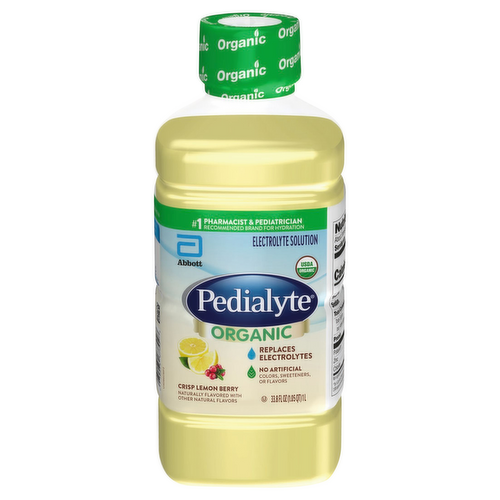 Pedialyte Organic Crisp Lemon Berry Electrolyte Solution Ready-to-Drink