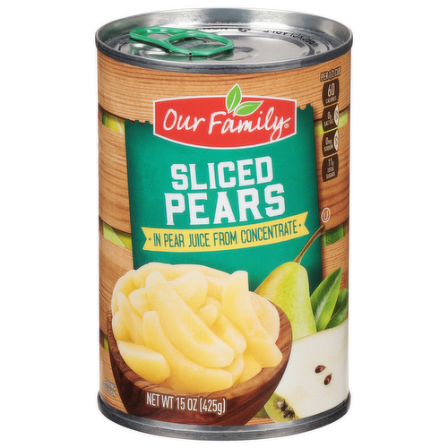 Our Family Sliced Bartlett Pears in Pear Juice