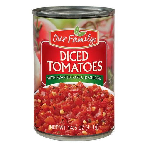 Our Family Diced Tomatoes with Roasted Garlic & Onions