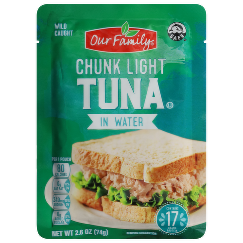 Our Family Chunk Light Tuna in Water Pouch