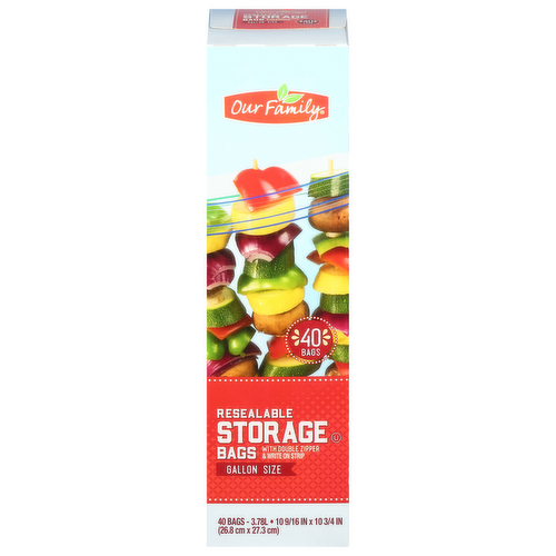 Our Family Gallon Resealable Storage Bags