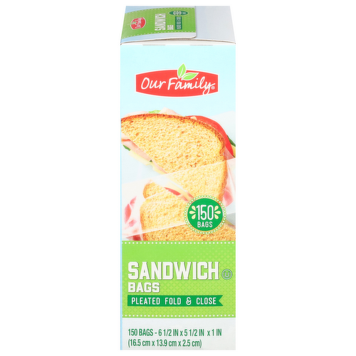Our Family Pleated Fold & Close Sandwich Bags