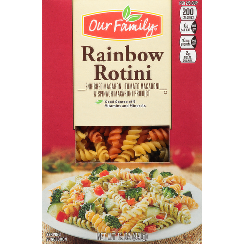 Our Family Rainbow Rotini Pasta