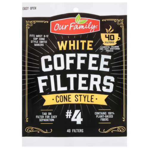 Our Family White Cone Style Coffee Filters