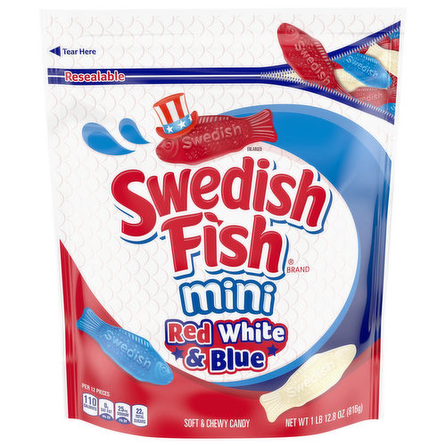 Swedish Fish Summer Mini Red, White & Blue Soft & Chewy Candy
