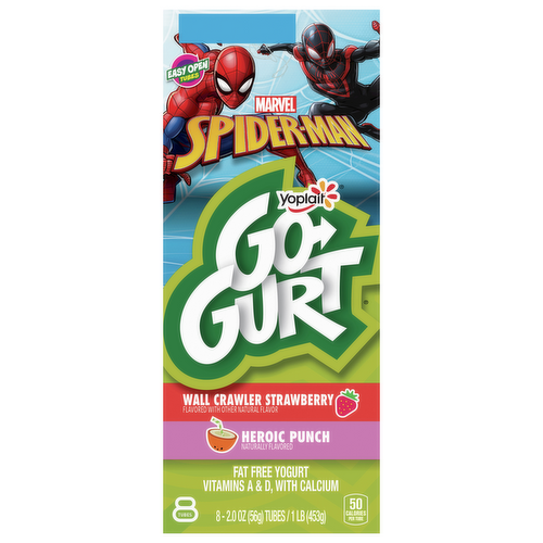 Yoplait Go-Gurt Marvel Avengers Strawberry & Punch Low Fat Yogurt Tubes Variety Pack