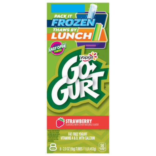 Yoplait Go-Gurt Strawberry Low Fat Yogurt Tubes